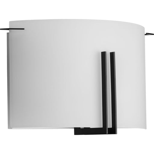 Progress Lighting Modern Glass Sconce Collection Two-Light Wall Sconce Matte Black (P710118-31M)