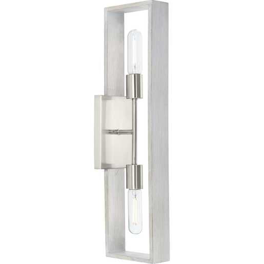 Progress Lighting Boundary Collection Two-Light Wall Bracket Fixture Brushed Nickel (P710126-009)