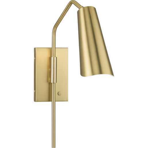 Progress Lighting Cornett Collection One-Light Wall Bracket Fixture Brushed Gold (P710131-191)