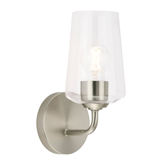 Progress Lighting 94710148009 Celino Collection 1-Light Wall Sconce Brushed Nickel With Clear Glass Shade (P710148-009)