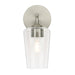Progress Lighting 94710148009 Celino Collection 1-Light Wall Sconce Brushed Nickel With Clear Glass Shade (P710148-009)
