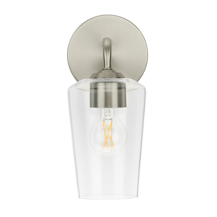 Progress Lighting 94710148009 Celino Collection 1-Light Wall Sconce Brushed Nickel With Clear Glass Shade (P710148-009)