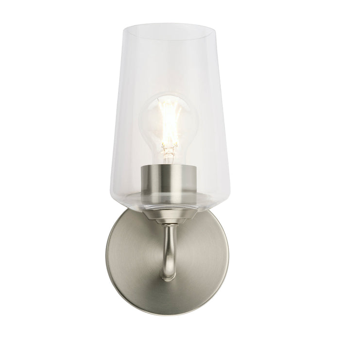 Progress Lighting 94710148009 Celino Collection 1-Light Wall Sconce Brushed Nickel With Clear Glass Shade (P710148-009)