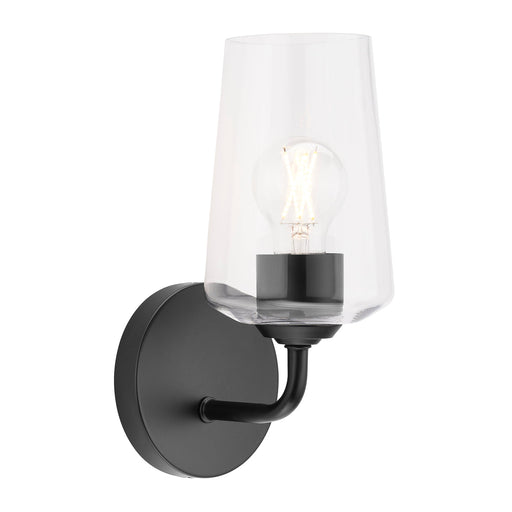 Progress Lighting 94710148031 Celino Collection 1-Light Wall Sconce Black With Clear Glass Shade (P710148-031)