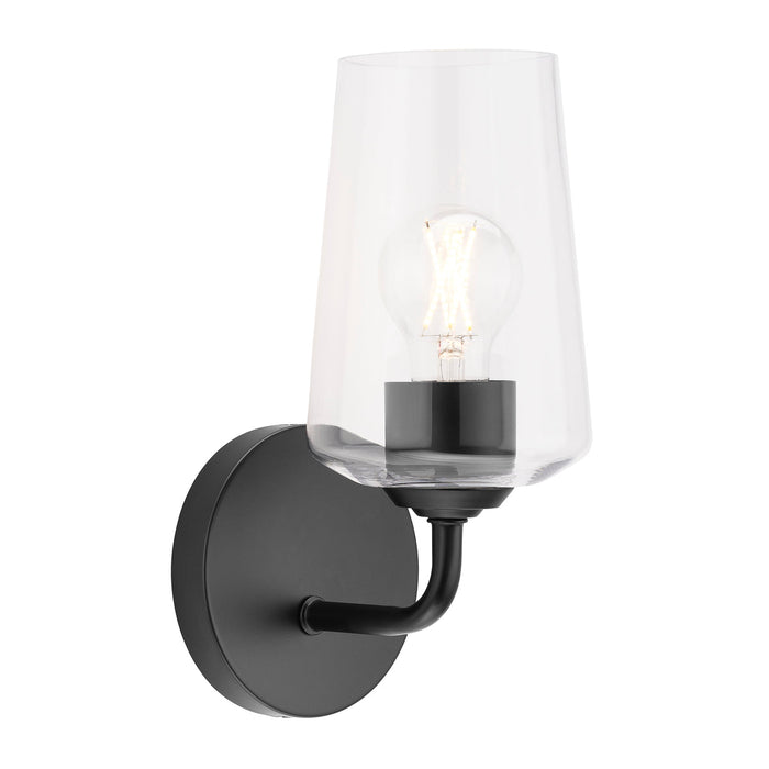 Progress Lighting 94710148031 Celino Collection 1-Light Wall Sconce Black With Clear Glass Shade (P710148-031)