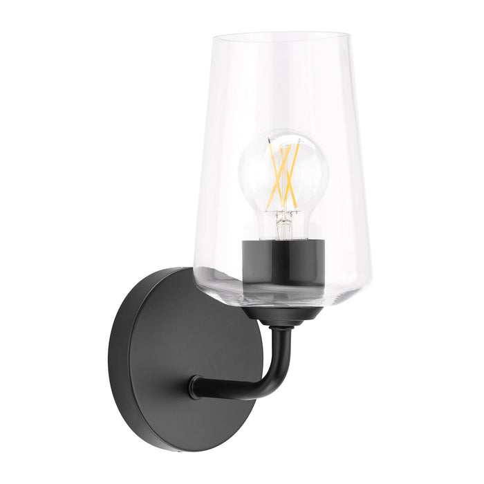 Progress Lighting 94710148031 Celino Collection 1-Light Wall Sconce Black With Clear Glass Shade (P710148-031)