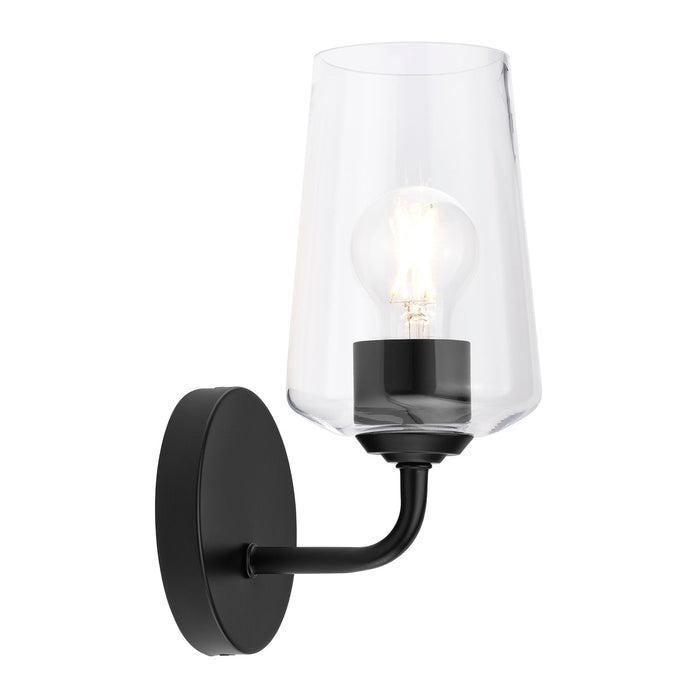 Progress Lighting 94710148031 Celino Collection 1-Light Wall Sconce Black With Clear Glass Shade (P710148-031)
