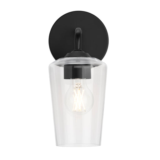Progress Lighting 94710148031 Celino Collection 1-Light Wall Sconce Black With Clear Glass Shade (P710148-031)