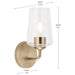 Progress Lighting 94710148177 Celino Collection 1-Light Wall Sconce Champagne Bronze With Clear Glass Shade (P710148-177)