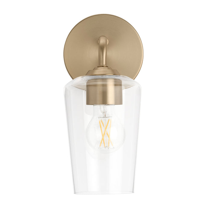 Progress Lighting 94710148177 Celino Collection 1-Light Wall Sconce Champagne Bronze With Clear Glass Shade (P710148-177)