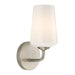 Progress Lighting 94710149009 Celino Collection 1-Light Wall Sconce Brushed Nickel With White Glass Shade (P710149-009)
