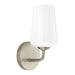 Progress Lighting 94710149009 Celino Collection 1-Light Wall Sconce Brushed Nickel With White Glass Shade (P710149-009)