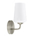 Progress Lighting 94710149009 Celino Collection 1-Light Wall Sconce Brushed Nickel With White Glass Shade (P710149-009)