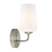 Progress Lighting 94710149009 Celino Collection 1-Light Wall Sconce Brushed Nickel With White Glass Shade (P710149-009)