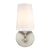 Progress Lighting 94710149009 Celino Collection 1-Light Wall Sconce Brushed Nickel With White Glass Shade (P710149-009)