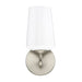 Progress Lighting 94710149009 Celino Collection 1-Light Wall Sconce Brushed Nickel With White Glass Shade (P710149-009)