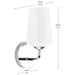 Progress Lighting 94710149015 Celino Collection 1-Light Wall Sconce Polished Chrome With White Glass Shade (P710149-015)