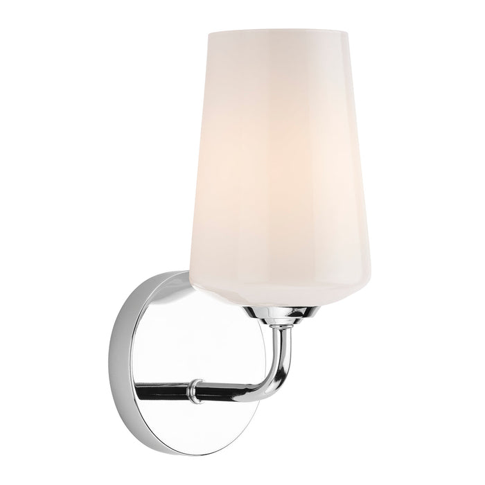 Progress Lighting 94710149015 Celino Collection 1-Light Wall Sconce Polished Chrome With White Glass Shade (P710149-015)