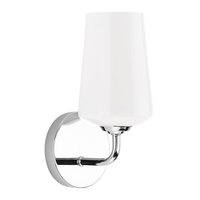 Progress Lighting 94710149015 Celino Collection 1-Light Wall Sconce Polished Chrome With White Glass Shade (P710149-015)
