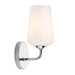 Progress Lighting 94710149015 Celino Collection 1-Light Wall Sconce Polished Chrome With White Glass Shade (P710149-015)