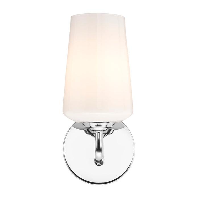Progress Lighting 94710149015 Celino Collection 1-Light Wall Sconce Polished Chrome With White Glass Shade (P710149-015)