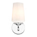 Progress Lighting 94710149015 Celino Collection 1-Light Wall Sconce Polished Chrome With White Glass Shade (P710149-015)
