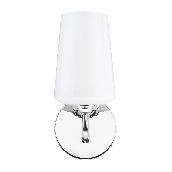 Progress Lighting 94710149015 Celino Collection 1-Light Wall Sconce Polished Chrome With White Glass Shade (P710149-015)