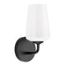 Progress Lighting 94710149031 Celino Collection 1-Light Wall Sconce Black With White Glass Shade (P710149-031)