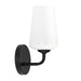 Progress Lighting 94710149031 Celino Collection 1-Light Wall Sconce Black With White Glass Shade (P710149-031)