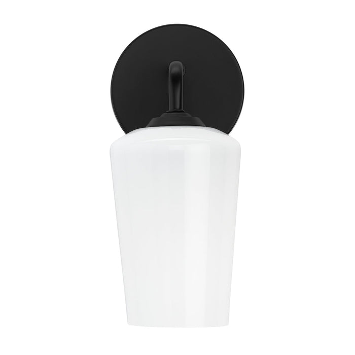 Progress Lighting 94710149031 Celino Collection 1-Light Wall Sconce Black With White Glass Shade (P710149-031)
