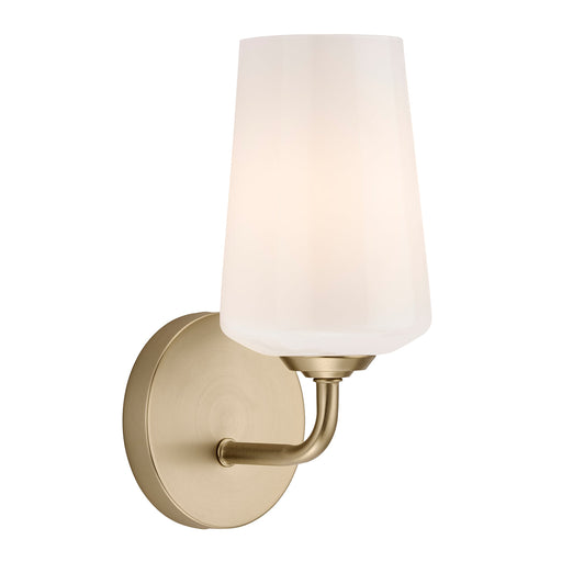 Progress Lighting 94710149177 Celino Collection 1-Light Wall Sconce Champagne Bronze With White Glass Shade (P710149-177)