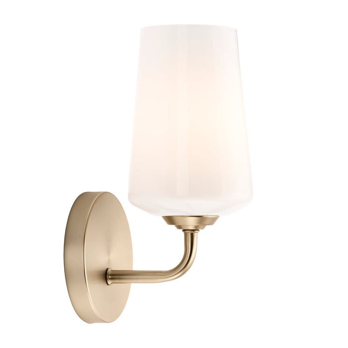 Progress Lighting 94710149177 Celino Collection 1-Light Wall Sconce Champagne Bronze With White Glass Shade (P710149-177)