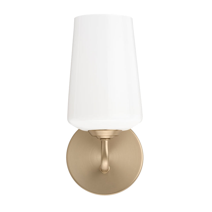 Progress Lighting 94710149177 Celino Collection 1-Light Wall Sconce Champagne Bronze With White Glass Shade (P710149-177)