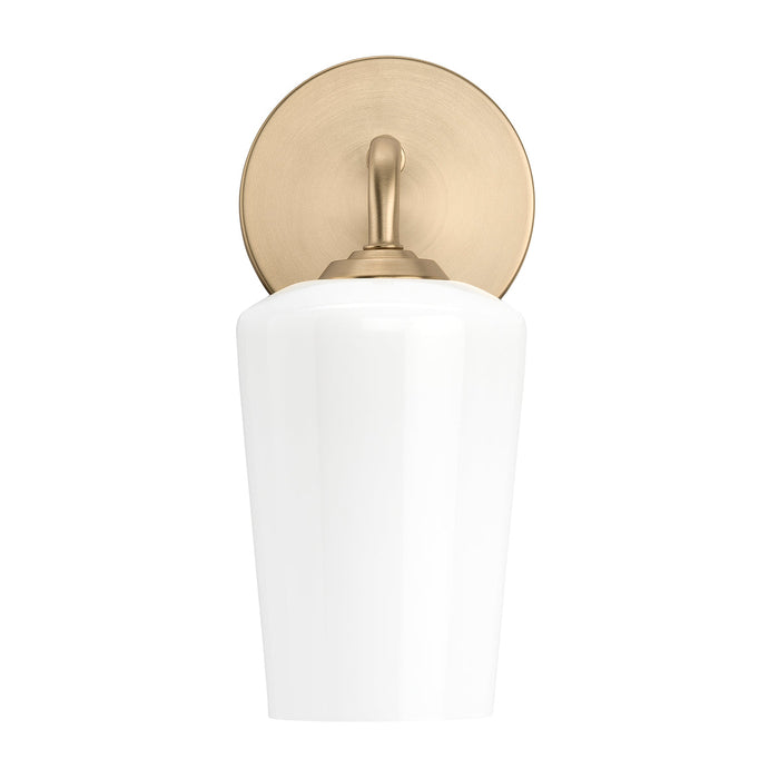 Progress Lighting 94710149177 Celino Collection 1-Light Wall Sconce Champagne Bronze With White Glass Shade (P710149-177)