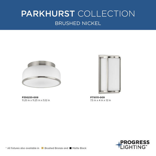 Progress Lighting Parkhurst Collection Two-Light Wall Sconce Brushed Nickel (P710111-009)