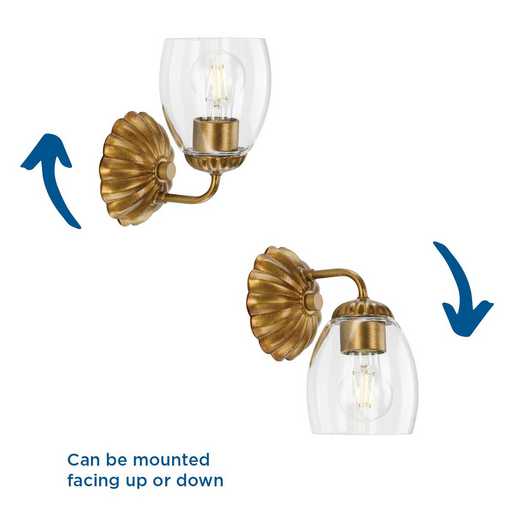 Progress Lighting Quillan Collection One-Light Bath And Vanity Fixture Gold Ombre (P300488-204)