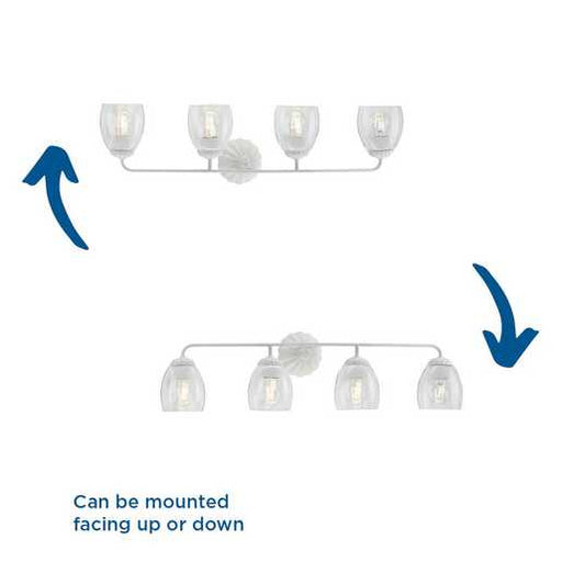 Progress Lighting Quillan Collection Four-Light Bath And Vanity Fixture White Plaster (P300491-197)