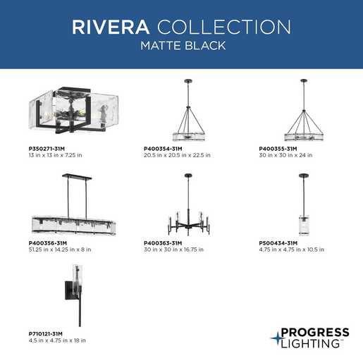 Progress Lighting Rivera Collection One-Light Mini-Pendant Matte Black (P500434-31M)