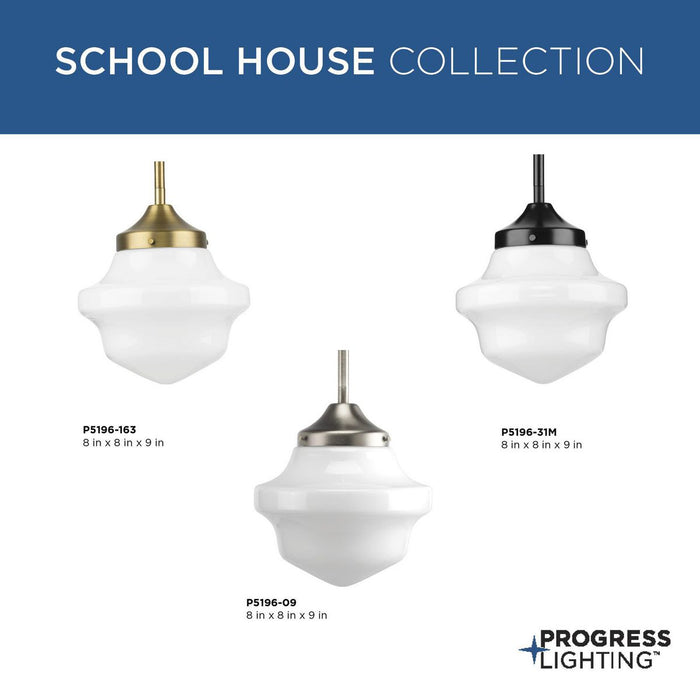 Progress Lighting School House Collection One-Light Pendant Matte Black (P5196-31M)