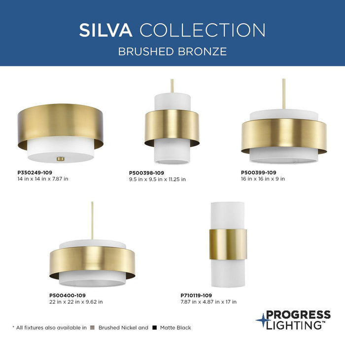 Progress Lighting Silva Collection Three-Light Pendant Brushed Bronze (P500399-109)