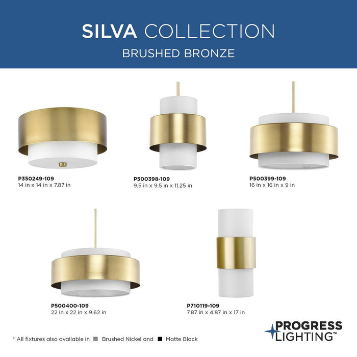 Progress Lighting Silva Collection Three-Light Pendant Brushed Bronze (P500400-109)