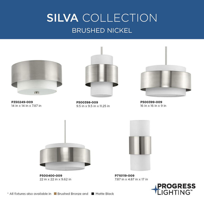 Progress Lighting Silva Collection Two-Light Wall Sconce Brushed Nickel (P710119-009)