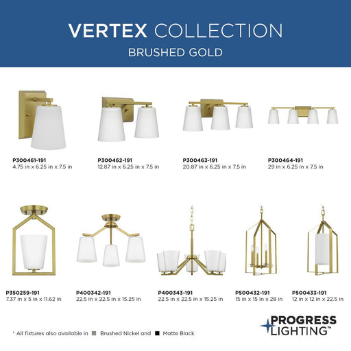 Progress Lighting Vertex Collection Four-Light Foyer Fixture Brushed Gold (P500432-191)