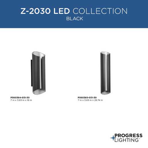 Progress Lighting Z-2030 LED Collection One-Light LED Wall Lantern Outdoor Fixture Black (P560365-031-30)