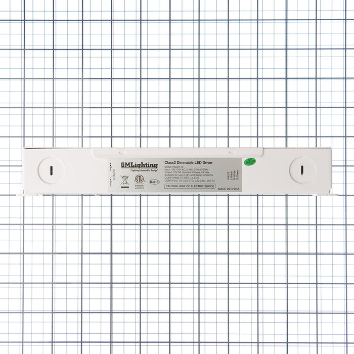 GM Lighting 12VDC Electronic Dimmable Constant Voltage Power Supply 24W Class 2 (PSD24-12)