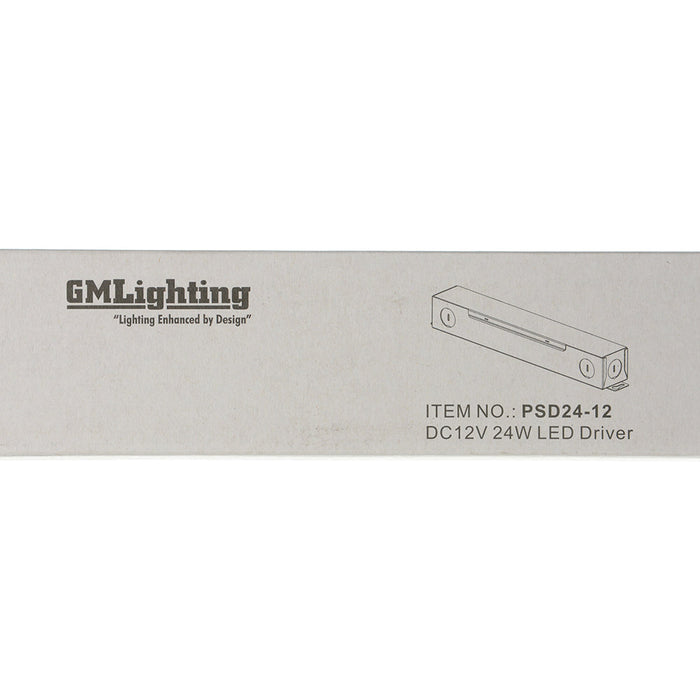 GM Lighting 12VDC Electronic Dimmable Constant Voltage Power Supply 24W Class 2 (PSD24-12)