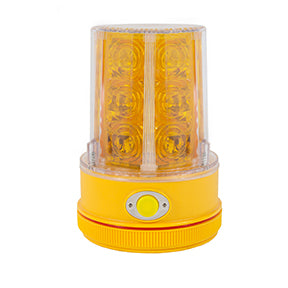 North American Signal Company 36 LED Flashing Amber Personal Safety Light 5.75 Inch Tall 75 Pound Pull Magnet Installed Photocell (PSLM2H75-A)