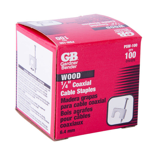 Gardner Bender Coax Staple 1/4 Inch White 100 Per Box (PSW-100BX)