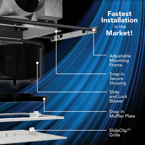Broan-NuTone EVOLVE Premium Exhaust Fan Selectable CFM 110/130/150 With Continuous Run Fan Assembled (PTE1115RKY)