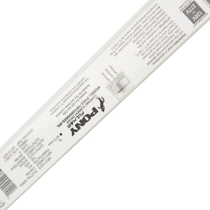 Fulham PONY Selectable Current LED Driver 40W 750Ma/800Ma/850Ma 30-42Vdc (PYCC-1M1UNV085S-40L)